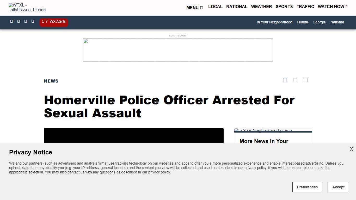 Homerville Police Officer Arrested For Sexual Assault